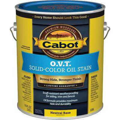 Cabot O.V.T. VOC Compliant Solid Color Exterior Stain, 6706 Neutral Base, 1 Gal.