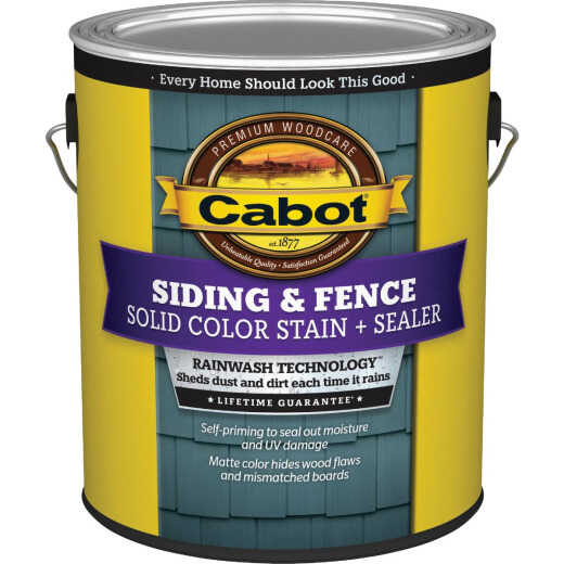 Cabot Solid Color Acrylic Siding & Fence Exterior Stain, 0801 White Base, 1 Gal.