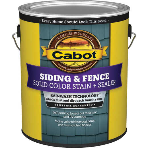 Cabot Solid Color Acrylic Siding & Fence Exterior Stain, 0807 Deep Base, 1 Gal.